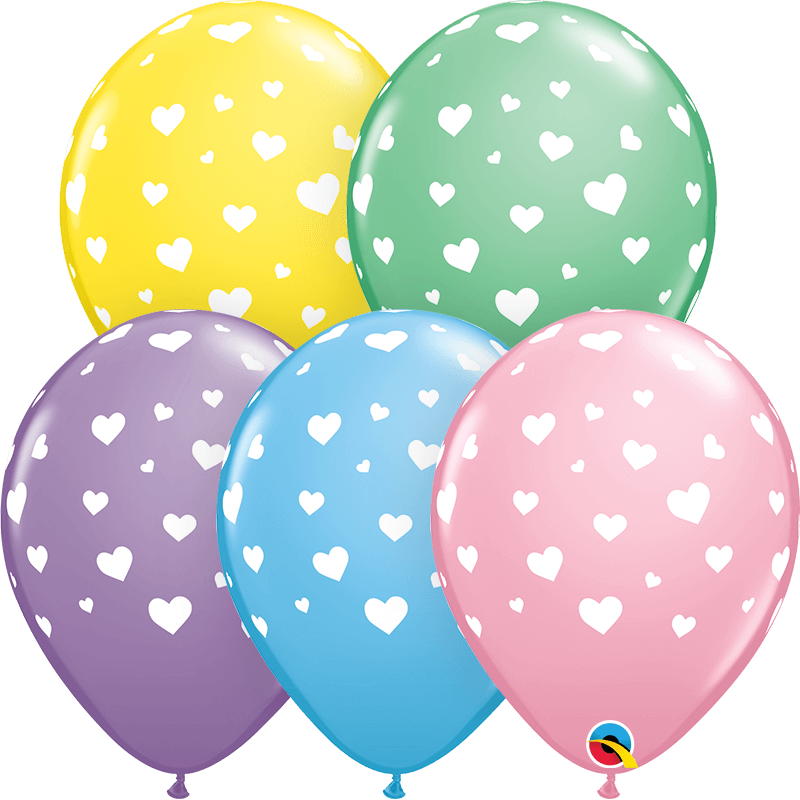 Globo 12" Corazones Pastel C/1