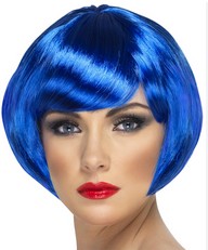 Peluca Neon Azul C/1