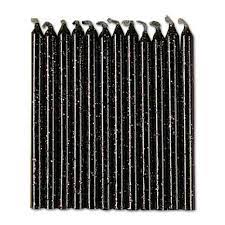 Vela Glitter Negra C/12