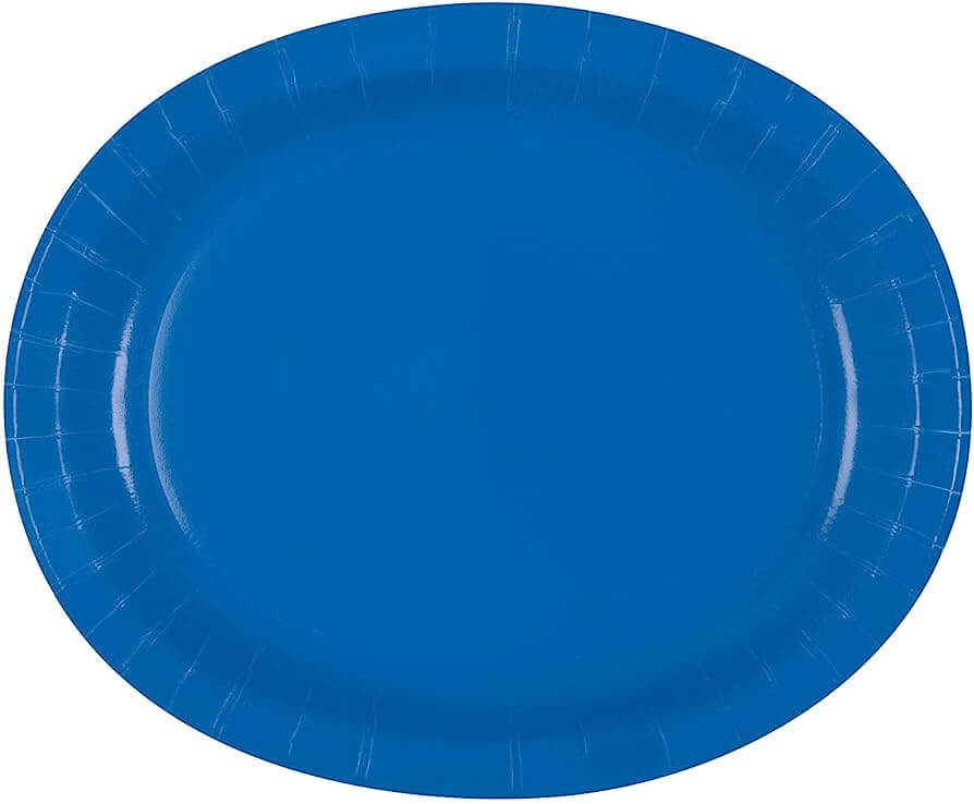 Plato Ovalado Azul Royal C/8