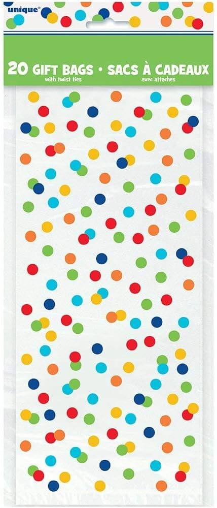 Bolsa Celofan Para Dulces Puntos de Colores C/20