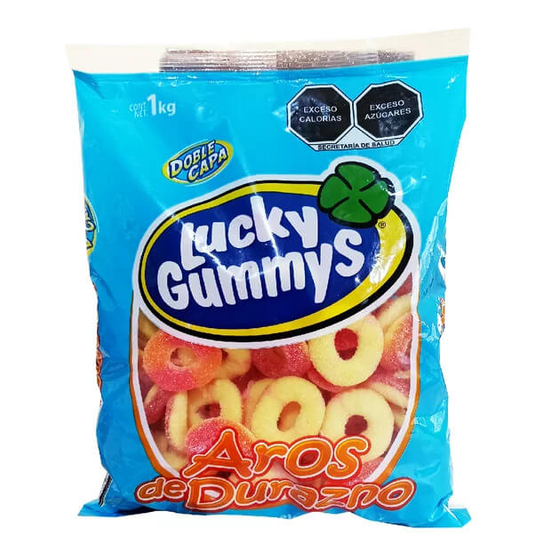 Lucky Gummys Aros Durazno C/1Kg