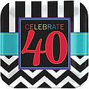 Plato 9" Cuadrado Celebration Edades 40 C/8