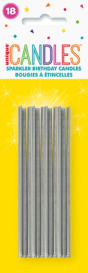 Velas Chispeantes Silver C/18