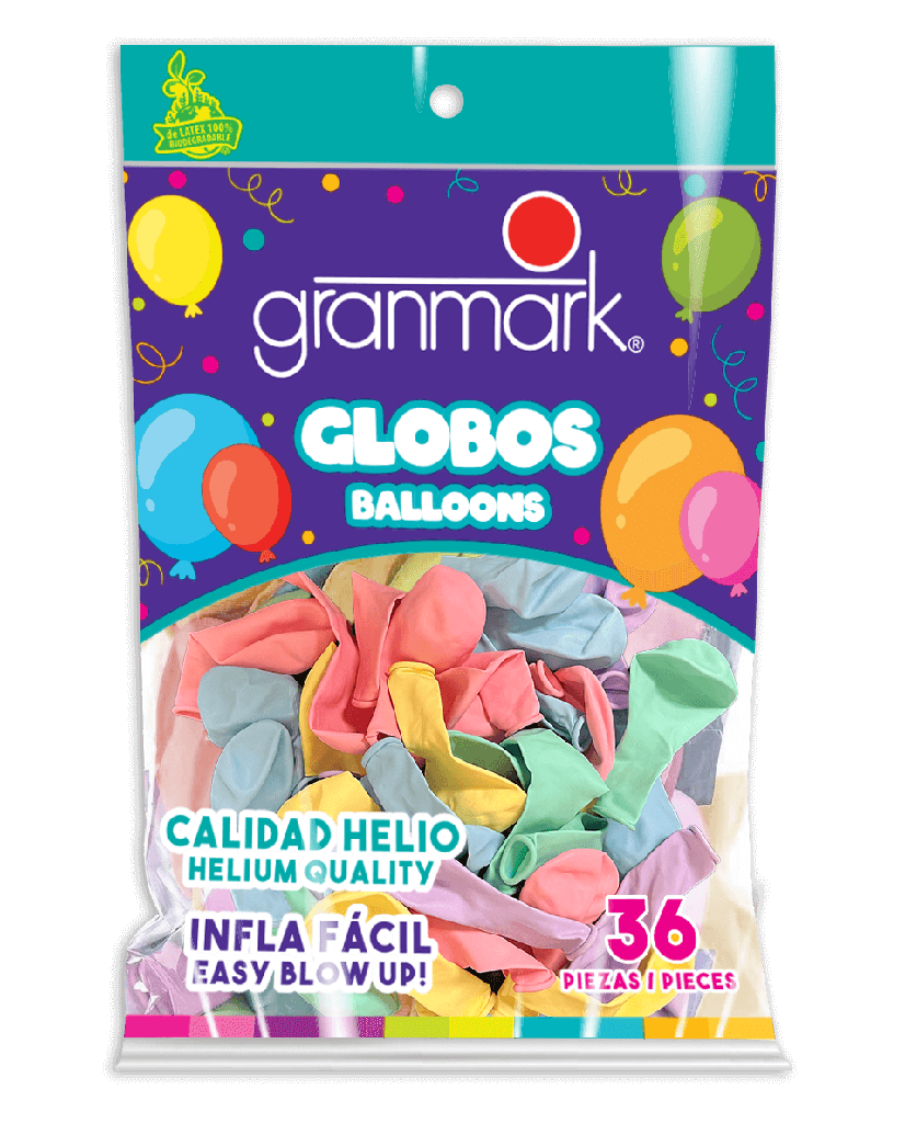 Bolsa De Globos 7" Colores Pastel C/36