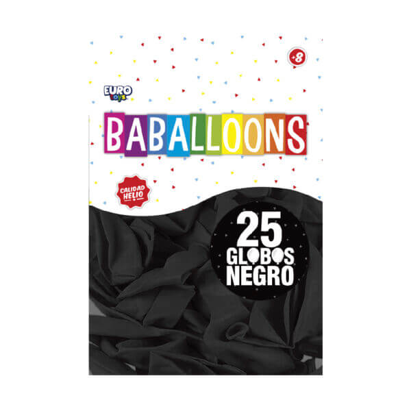 Bolsa Globos 9" Negro C/25