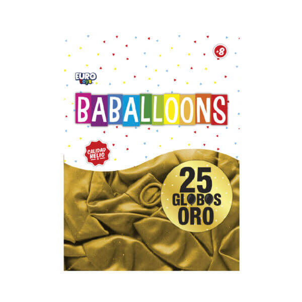 Bolsa Globos 9" Oro C/25
