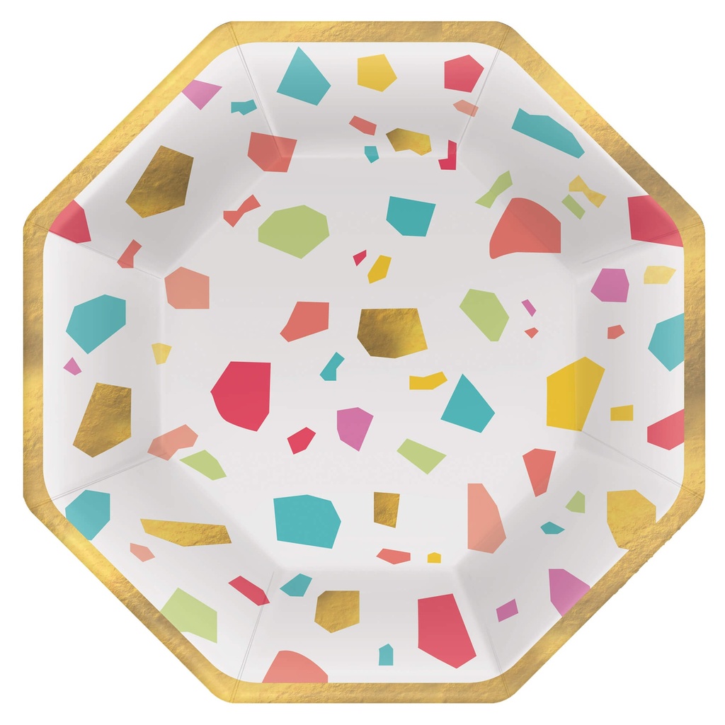 Plato 7" Hexagonal Terrazzo C/20