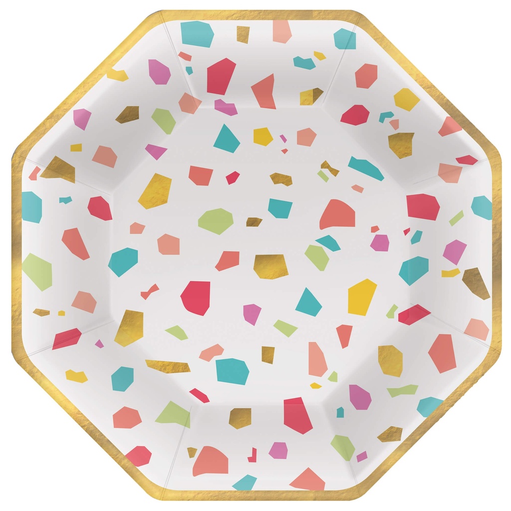 Plato 9" Hexagonal Terrazzo C/20
