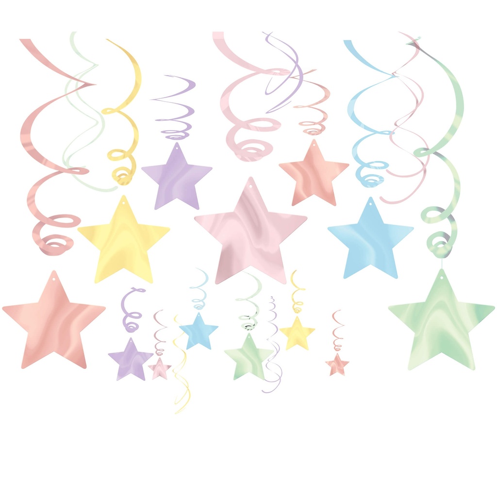 Swirls Decoration Estrellas Pastel C/30