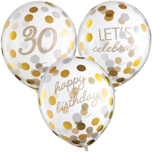 Balloon Bouquet Golden Birthday 30 C/6