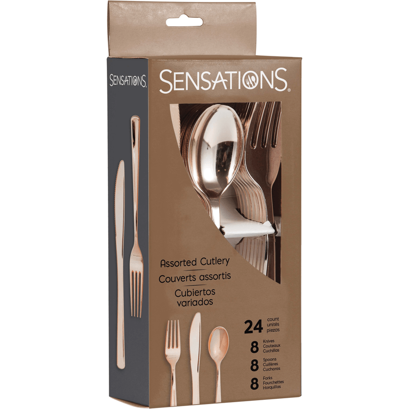 Cubiertos Metallic Sensations Golden Rose C/24