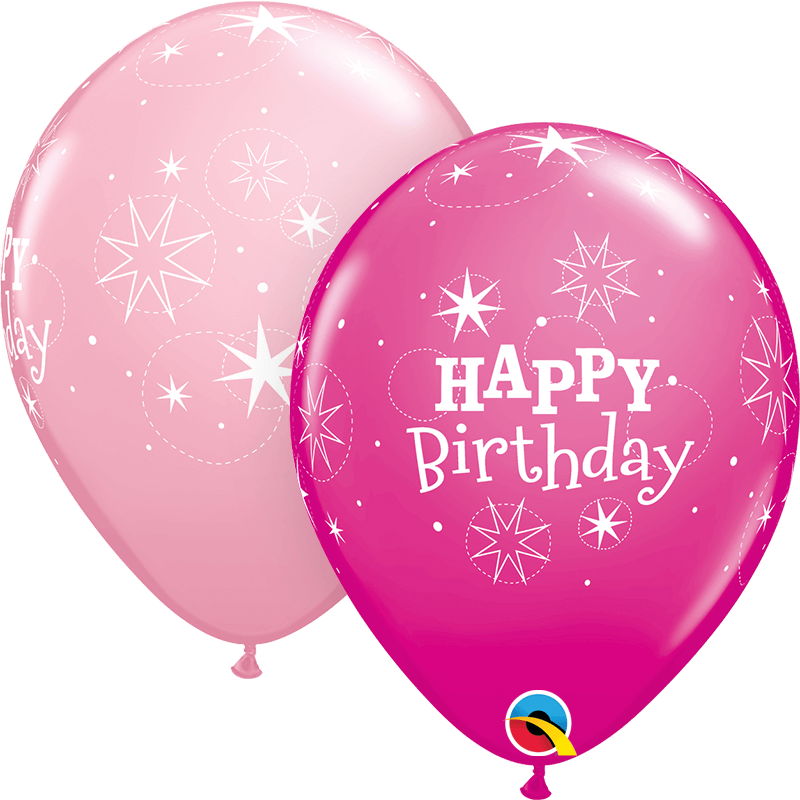 Globo 12" HBDay Brillante Rosa C/1