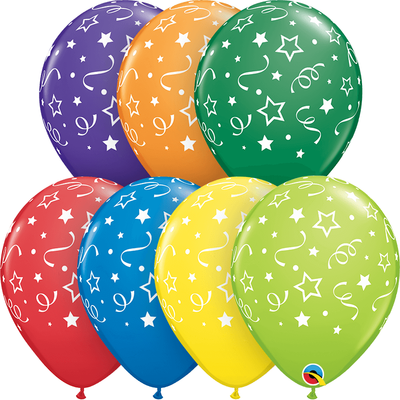 Globo 12" Estrellas Puntos y Confeti C/1