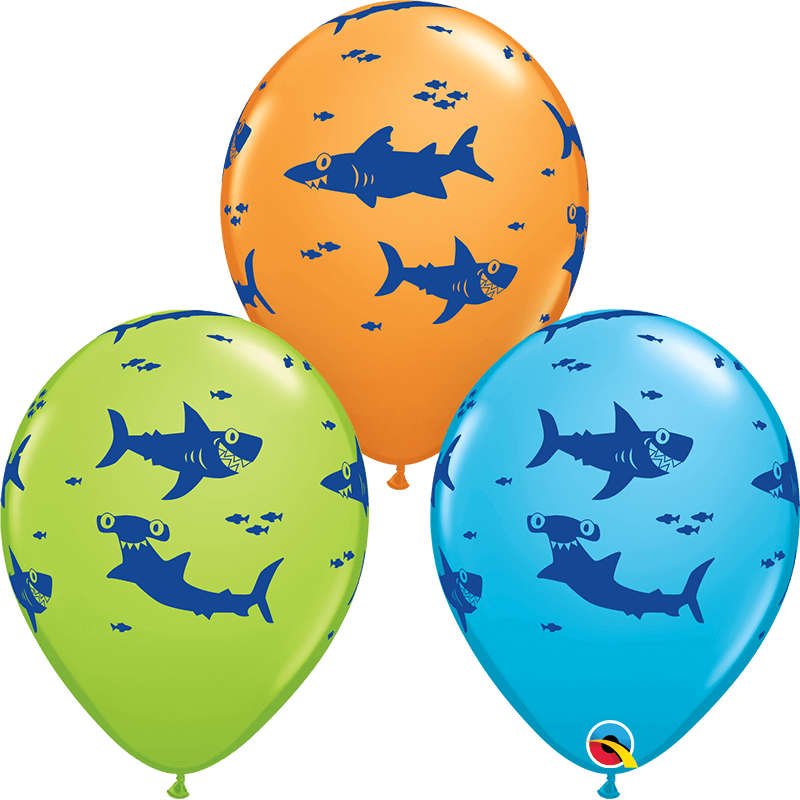 Globo 12" Tiburones Divertidos C/1