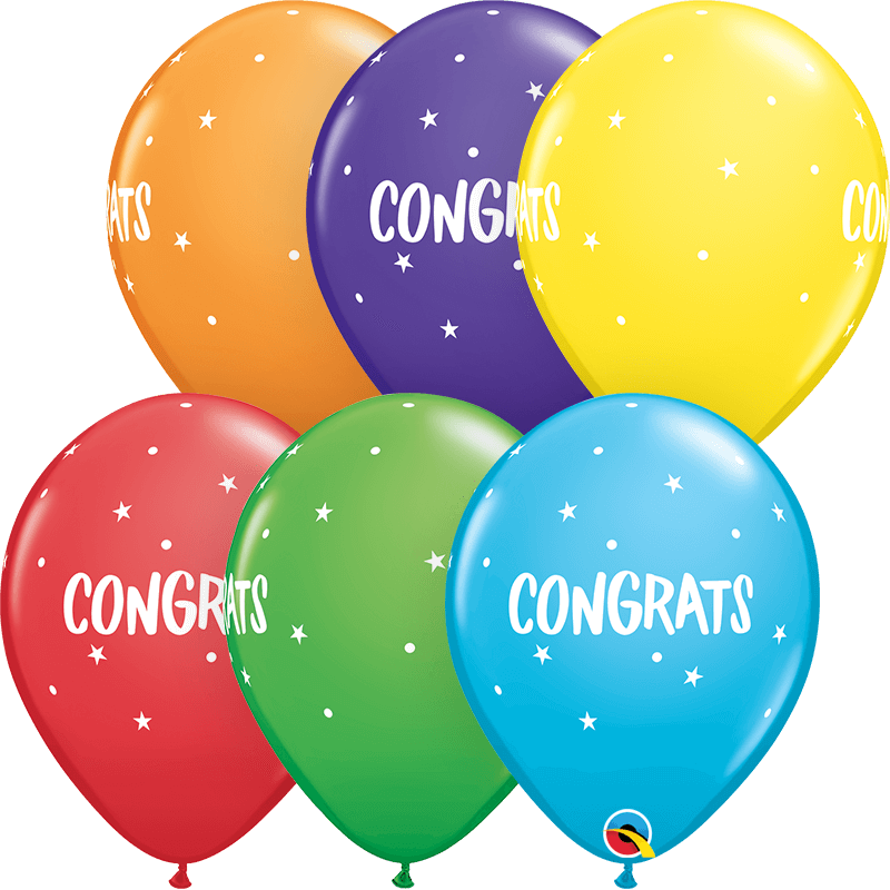 Globo 12" Congrats Puntos y Estrellas C/1