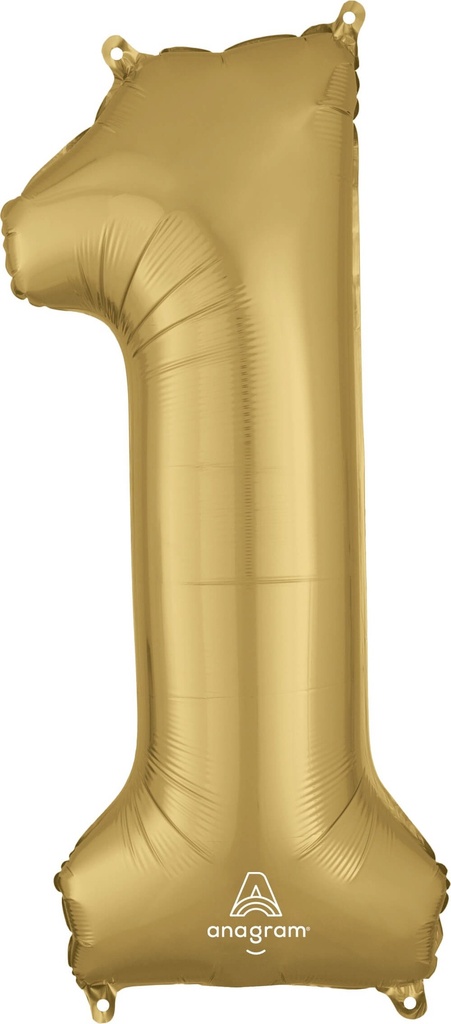 Globo 36" Numero 1 Oro Blanco C/1