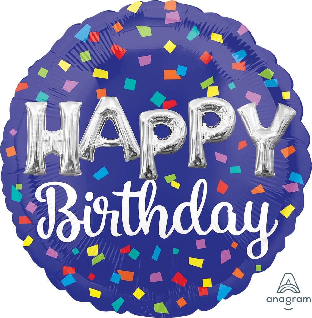 Globo 36" Happy Birthday Azul C/1
