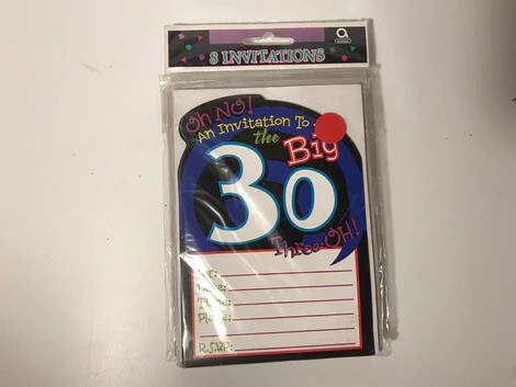 Invitaciones 30 Años C/8
