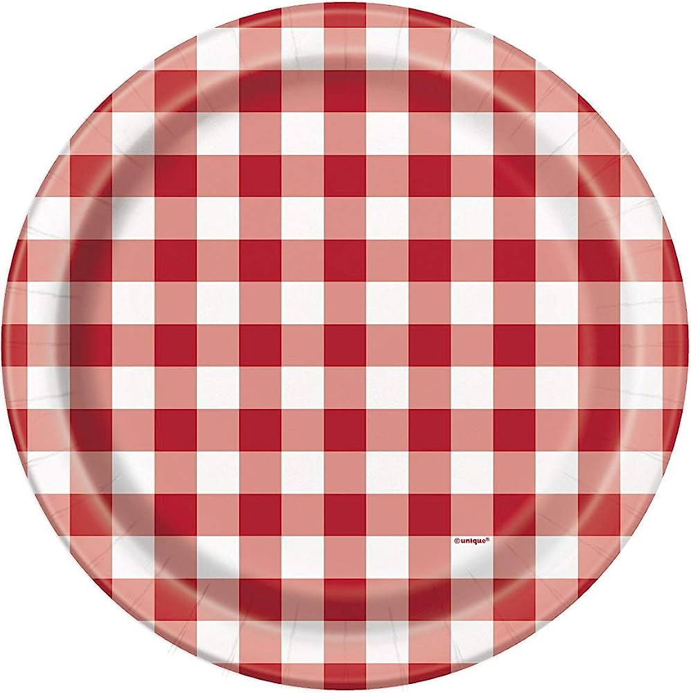 Plato 7" Red Gingham C/8