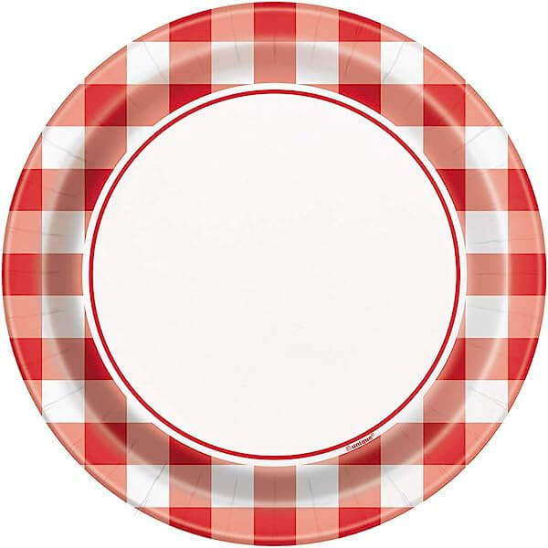 Plato 7"  Red Gingham C/8