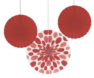 Paper Fans Rojo C/3