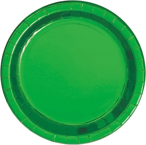 Plato 9" Verde Metalico C/8
