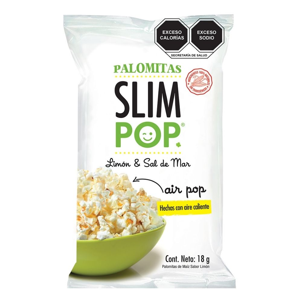 Palomitas Slim Pop Limon Y Sal C/18g