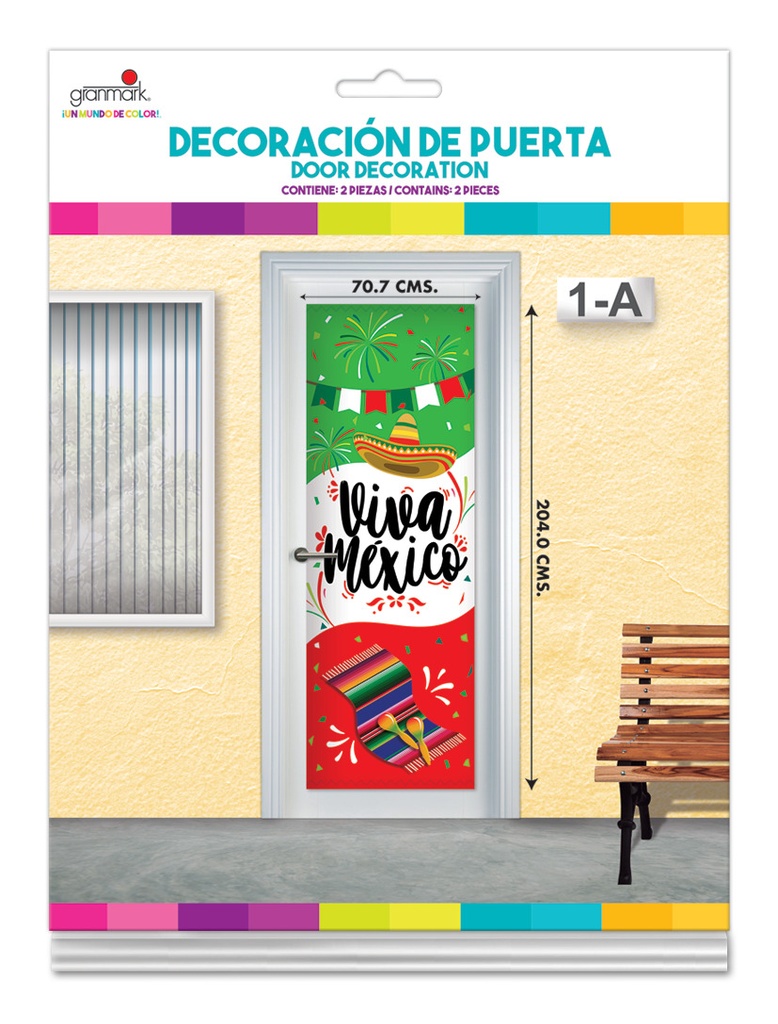 Decoracion De Puerta "Viva Mexico" C/1