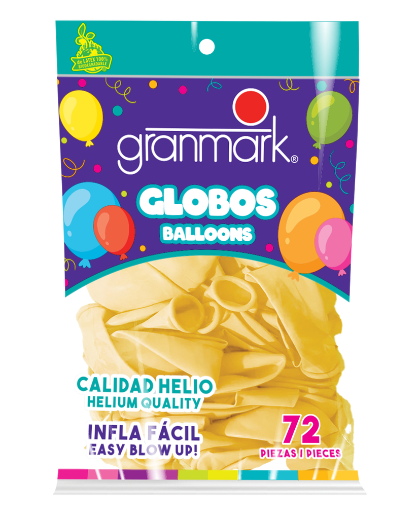 Bolsa De Globos 9" Amarillos C/72
