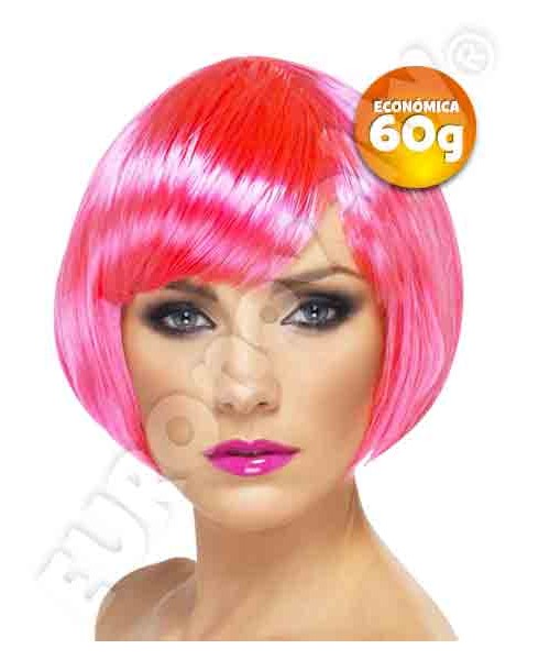 Peluca Neon Rosa C/1
