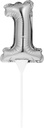 Cake Topper Numero 1 Plata C/1