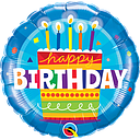 Globo 18" Happy Birthday Pastel Azul