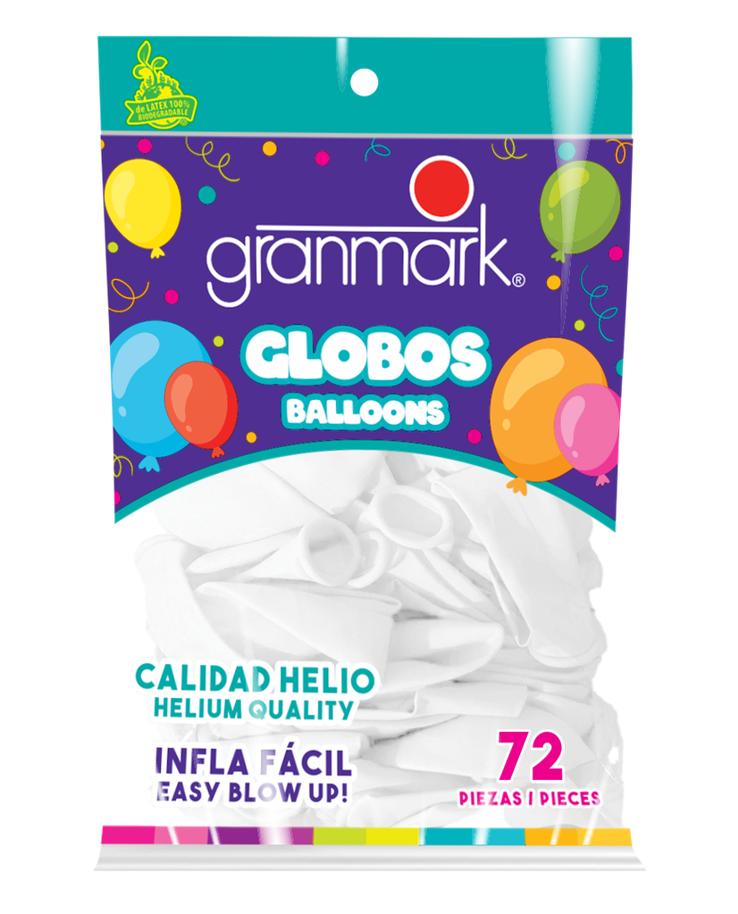 Bolsa De Globos 9" Blanco C/72