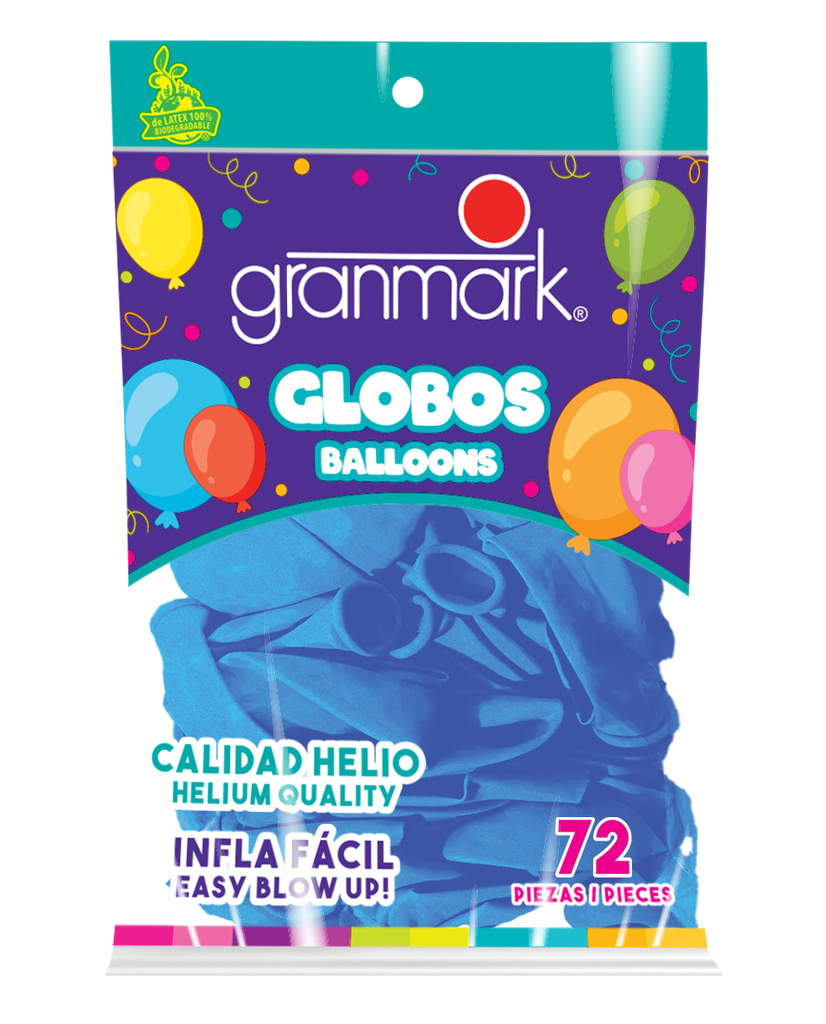 Bolsa De Globos 9" Azul Rey C/72