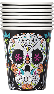 Vaso 9oz Day Of The Dead Skull C/8