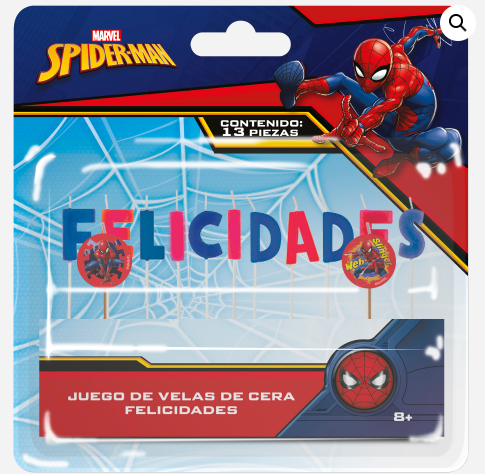 Vela Felicidades Spiderman C/13
