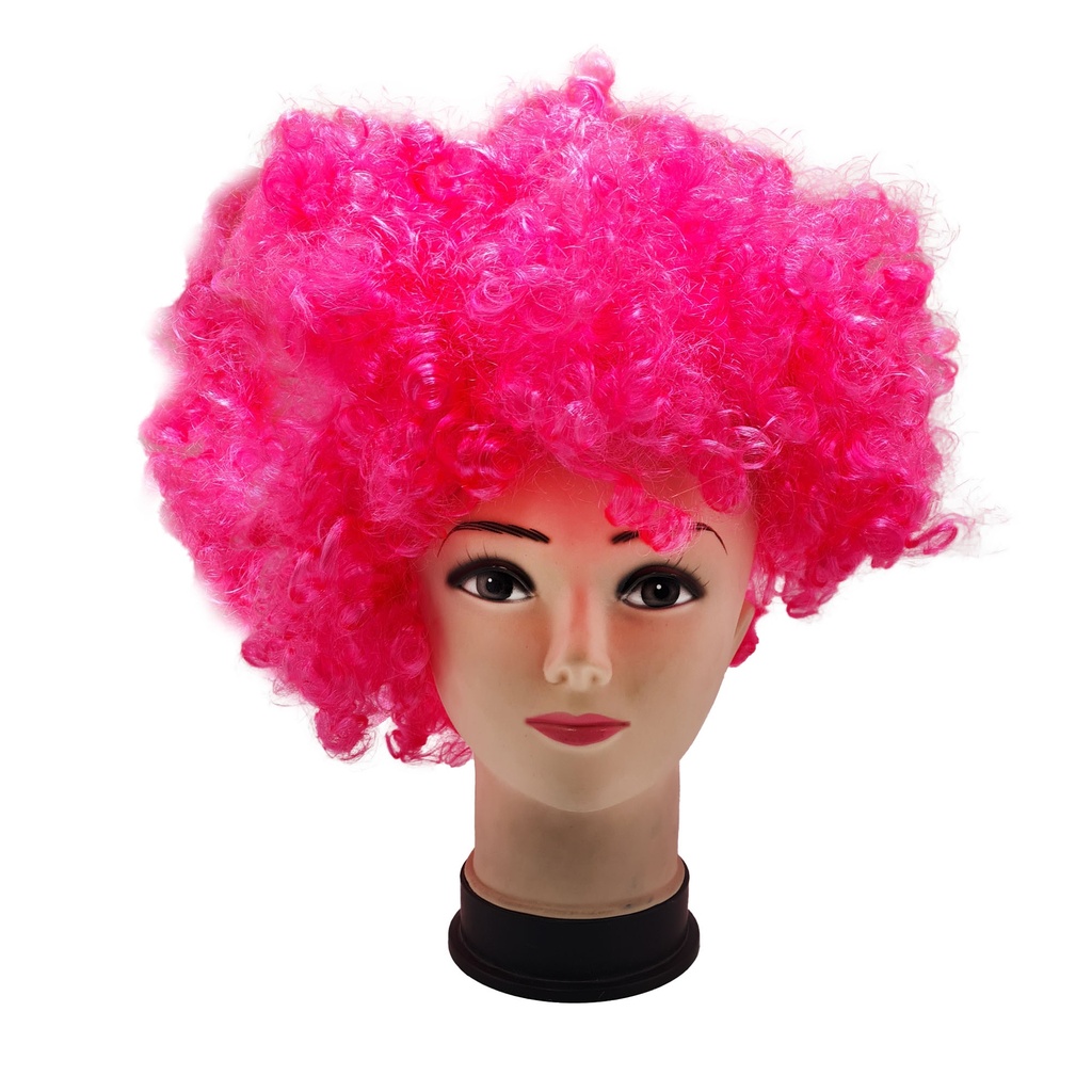 Peluca Afro Rosa C/1