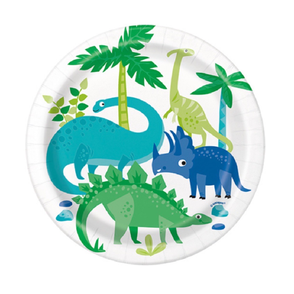 Plato 7" Dino Party C/8