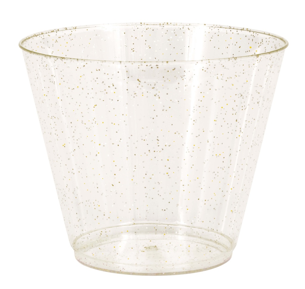 Vaso 9oz Gold Glitter C/1
