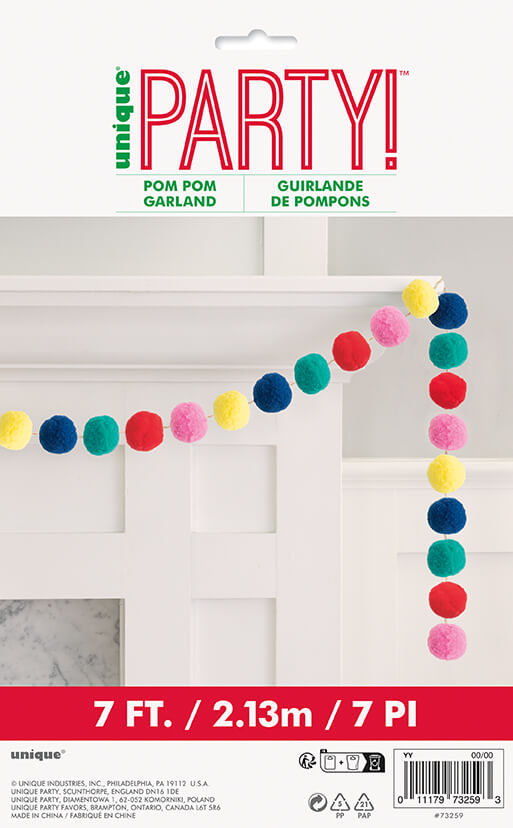 Pom Pom Garland Vibrant Christmas C/1
