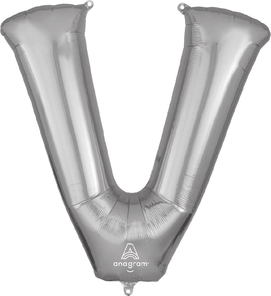 Globo 36" Letra V Plata C/1