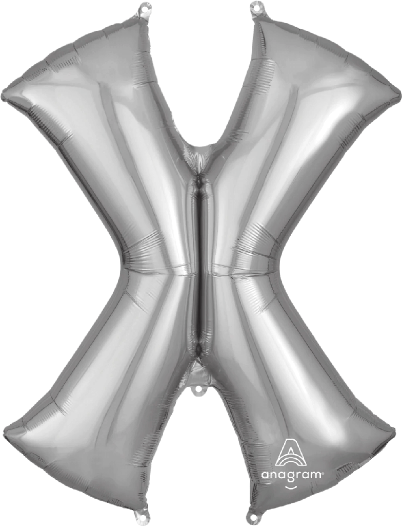Globo 36" Letra X Plata C/1