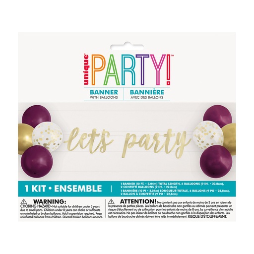 Banner Con Globos Let's Party C/1