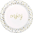 Plato 7" Gold Confetti Celebrate C/8
