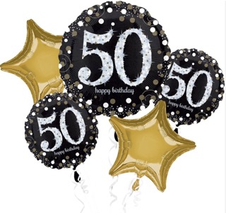 Balloon Bouquet Sparkling Bday 50 C/5