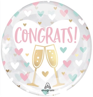 Burbuja 18" Congrats Hearts C/1