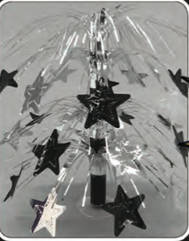 Centro De Mesa Cascada Estrellas Plata y Negra C/1