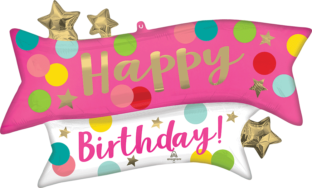 Globo 36" Birthday Pink Confetti C/1