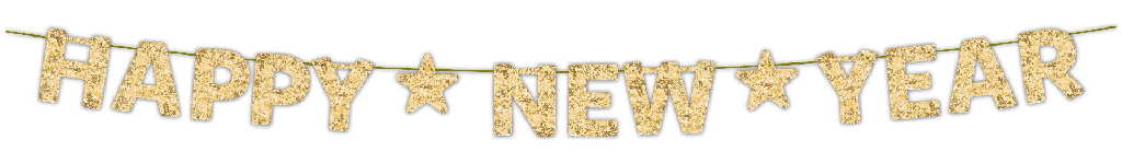 Banner Movil Happy New Year Glitter Oro C/1